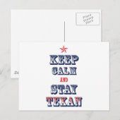 Behalt Calm und Bleibe Texan Postkarte (Vorne/Hinten)