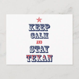Behalt Calm und Bleibe Texan Postkarte