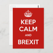 Behalt Calm und Brexit Postkarte (Vorne/Hinten)