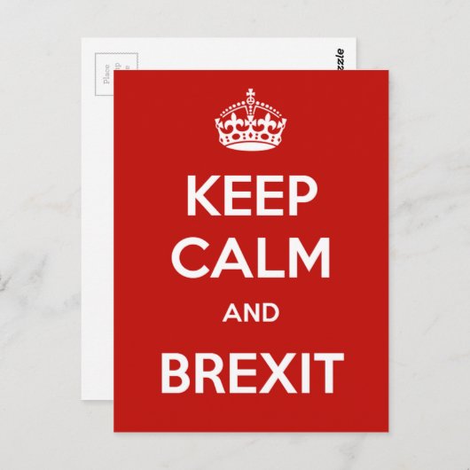 Behalt Calm und Brexit Postkarte (Vorne/Hinten)
