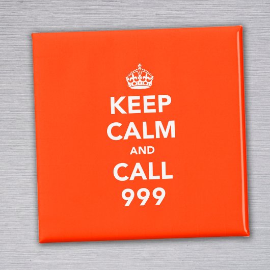 Behalt Calm und Call 999 Magnet