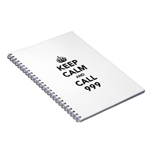 Behalt Calm und Call 999 Notizblock (Rechte Seite)