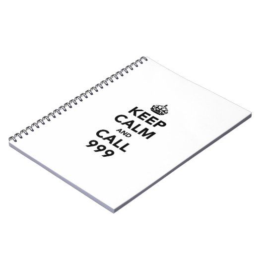 Behalt Calm und Call 999 Notizblock (Linke Seite)