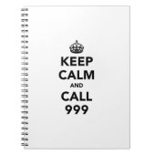 Behalt Calm und Call 999 Notizblock (Vorderseite)