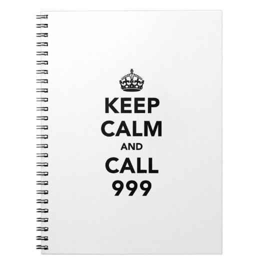 Behalt Calm und Call 999 Notizblock (Vorderseite)