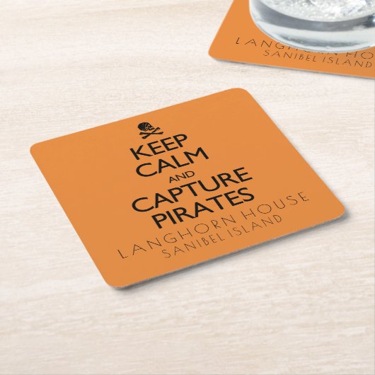 Behalt Calm und Capture Pirates Halloween Rechteckiger Pappuntersetzer (angewinkelt)