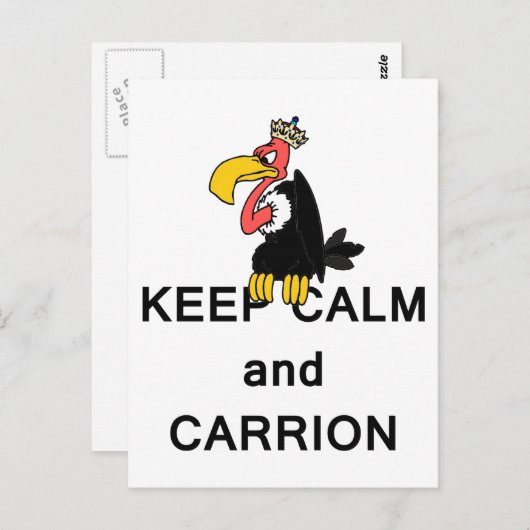 Behalt Calm und Carrion-Vulture Postkarte (Vorne/Hinten)