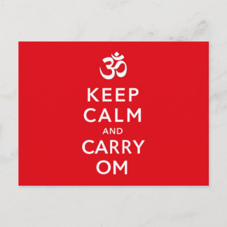 Behalt Calm und Carry Om Motivierend Morale Postkarte