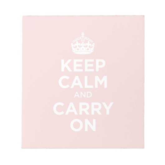 Behalt Calm und Carry on Notizblock (Vorderseite)