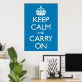 Behalt Calm und Carry on Poster (Heimbüro)