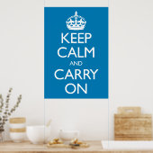 Behalt Calm und Carry on Poster (Küche)
