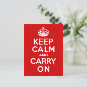 Behalt Calm und Carry on Postkarte (Stehend Vorderseite)