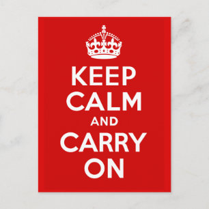 Behalt Calm und Carry on Postkarte