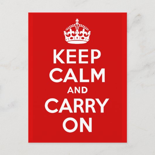 Behalt Calm und Carry on Postkarte (Vorderseite)