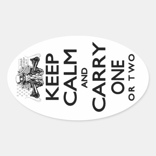 Behalt Calm und Carry One Ovaler Aufkleber (Vorderseite)