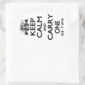 Behalt Calm und Carry One Ovaler Aufkleber (Tasche)