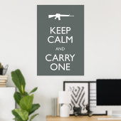 Behalt Calm und Carry One Poster (Heimbüro)
