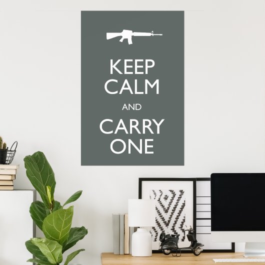 Behalt Calm und Carry One Poster (Heimbüro)