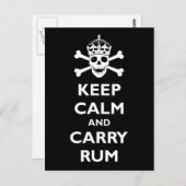 Behalt Calm und Carry Rum Postkarte (Vorne/Hinten)