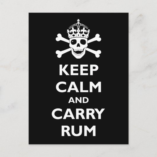 Behalt Calm und Carry Rum Postkarte (Vorderseite)