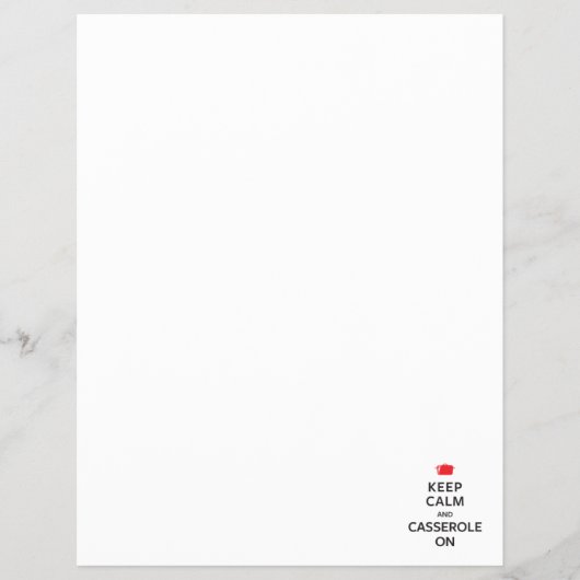 Behalt Calm und Casserole on Flyer (Vorne)
