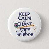 Behalt Calm und Chant Hare Krishna Mantra Gesang Button (Vorderseite)