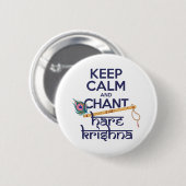 Behalt Calm und Chant Hare Krishna Mantra Gesang Button (Vorne & Hinten)