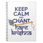 Behalt Calm und Chant Hare Krishna Mantra Gesang Notizblock (Vorderseite)