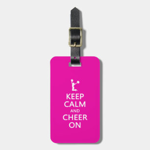 Behalt Calm und Cheer On, Cheerleader Pink Gepäckanhänger