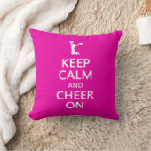 Behalt Calm und Cheer On, Cheerleader Pink Kissen (Decke)