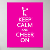 Behalt Calm und Cheer On, Cheerleader Pink Poster (Vorne)