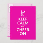 Behalt Calm und Cheer On, Cheerleader Pink Postkarte (Vorne/Hinten)