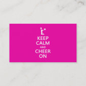 Behalt Calm und Cheer On, Cheerleader Pink Visitenkarte (Rückseite)