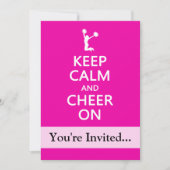 Behalt Calm und Cheerleader Pink Einladung (Vorderseite)