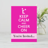 Behalt Calm und Cheerleader Pink Einladung (Stehend Vorderseite)
