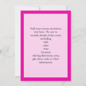 Behalt Calm und Cheerleader Pink Einladung (Rückseite)