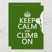 Behalt Calm und Climb On (einstellbare Farbe) Einladung (Vorne/Hinten)