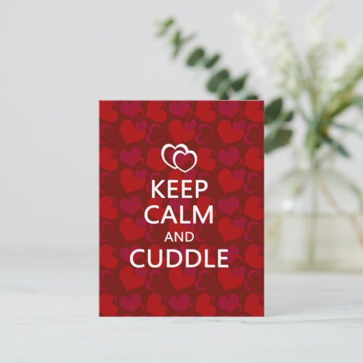 Behalt Calm und Cuddle Postkarte (Stehend Vorderseite)