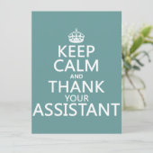 Behalt Calm und danke Ihrem Assistenten - in jeder Einladung (Stehend Vorderseite)