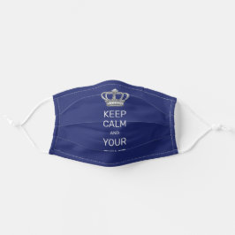 Behalt Calm und Dein Royal Crown Blue Mund-Nasen-Maske Aus Stoff