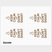 Behalt Calm und Don't Shart Rechteckiger Aufkleber (Blatt)