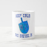 Behalt Calm und Dreidel on Jumbo-Tasse<br><div class="desc">Ein Koscher kup für Chanukah</div>