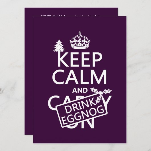 Behalt Calm und Drink Eggnog (Farben anpassen) Einladung (Vorne/Hinten)