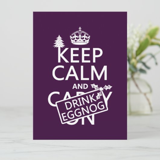 Behalt Calm und Drink Eggnog (Farben anpassen) Einladung (Stehend Vorderseite)