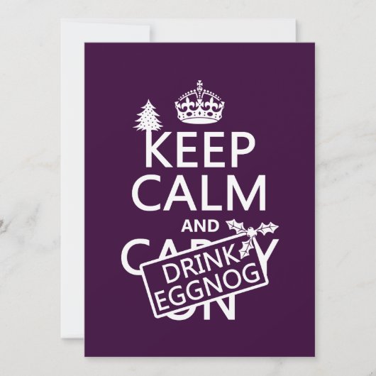 Behalt Calm und Drink Eggnog (Farben anpassen) Einladung (Vorderseite)