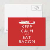 Behalt Calm und Eat Bacon Postkarte (Vorne/Hinten)