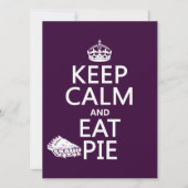 Behalt Calm und Eat Pie Einladung (Vorderseite)