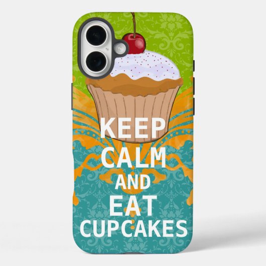 BEHALT CALM UND esse Cupcakes-change aqua in belie Case-Mate iPhone Hülle (Rückseite)
