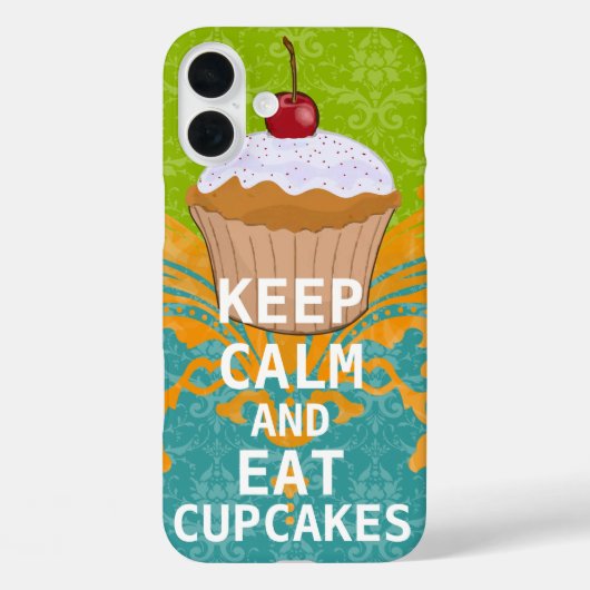 BEHALT CALM UND esse Cupcakes-change aqua in belie Case-Mate iPhone Hülle (Rückseite)