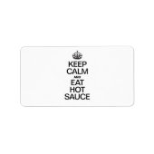 BEHALT CALM UND ESSE HOT SAUCE ADRESSAUFKLEBER (Vorne)
